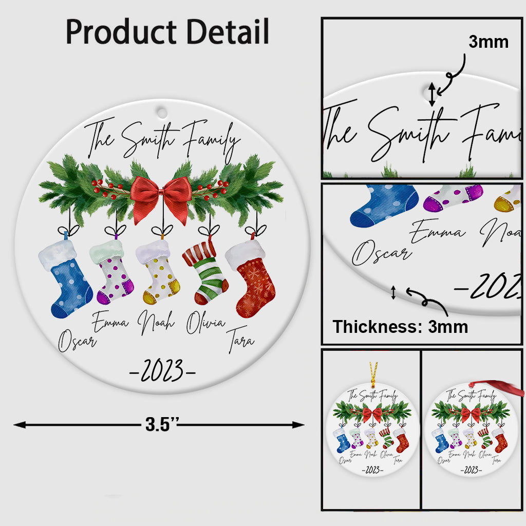Stocking Family - Personalized Family Ornament