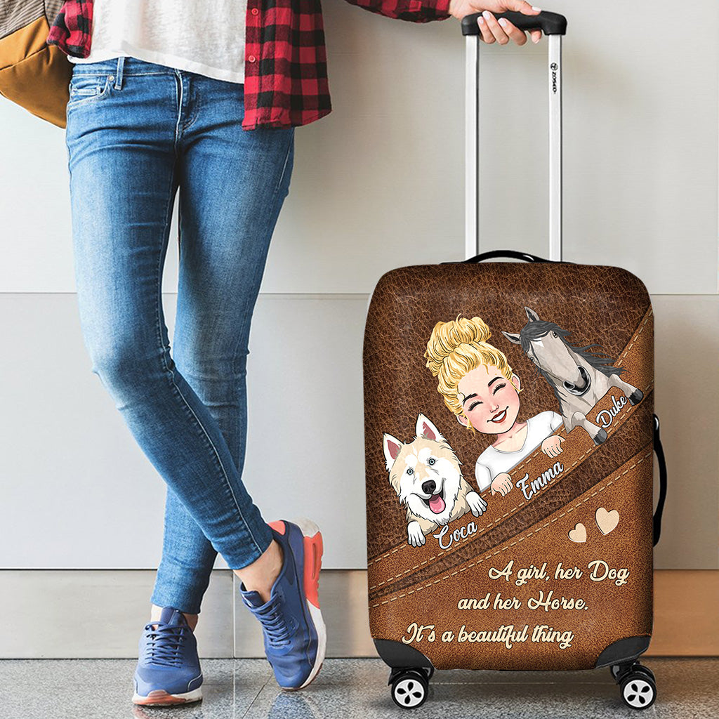 What A Beautiful Thing - Horse gift for dog lover, cat lover - Personalized Luggage Cover