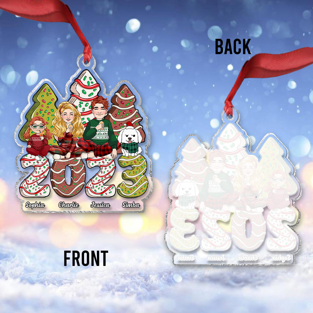 Merry Christmas - Personalized Family Transparent Ornament