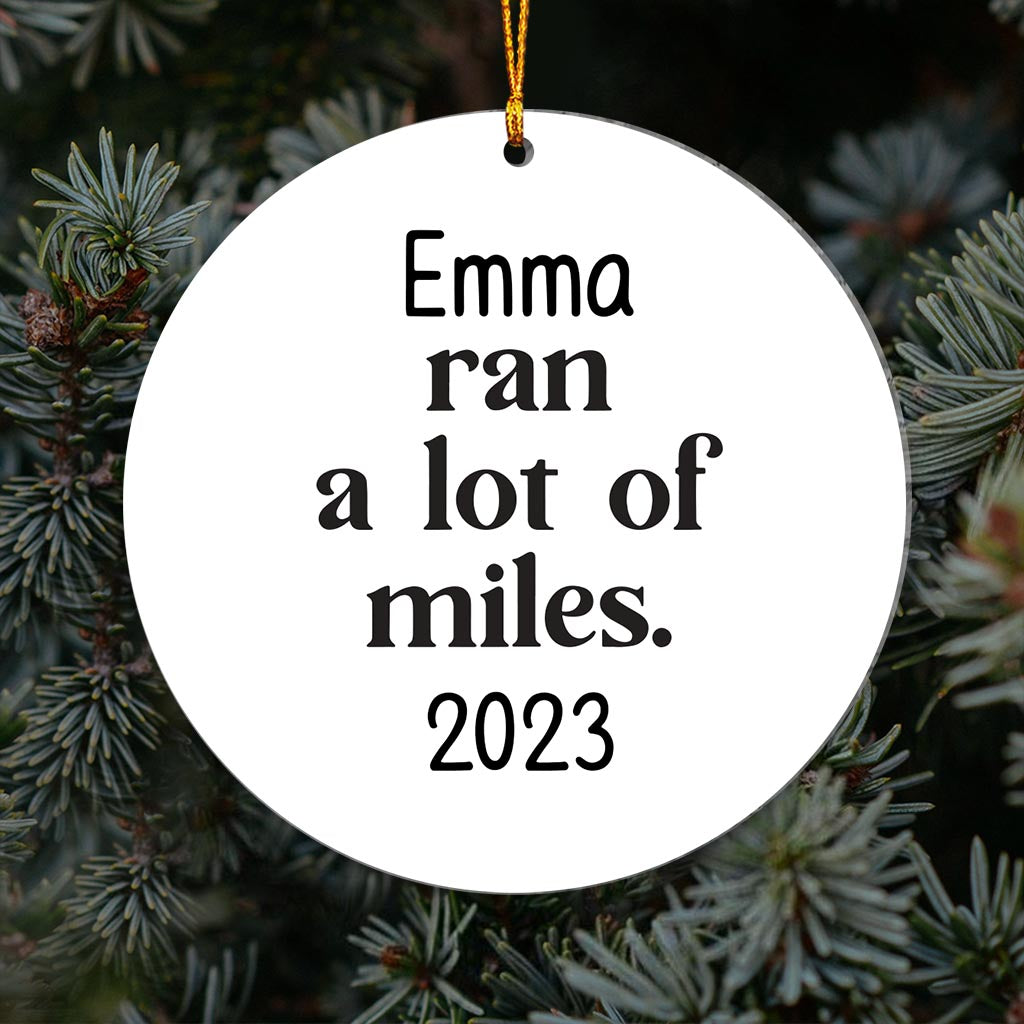 Ran A Lot Of Miles - Personalized Running Ornament