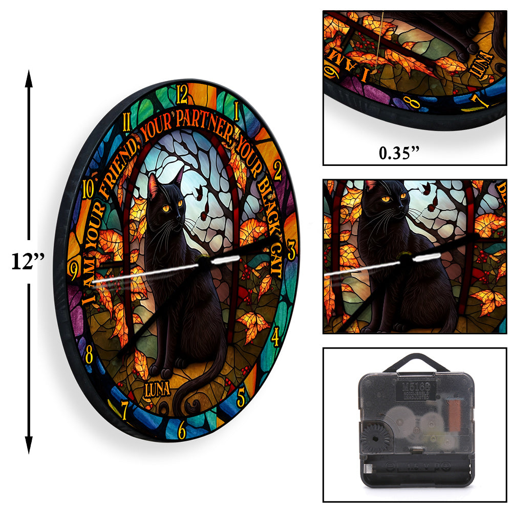 Black Cat - Personalized Black Cat Wall Clock