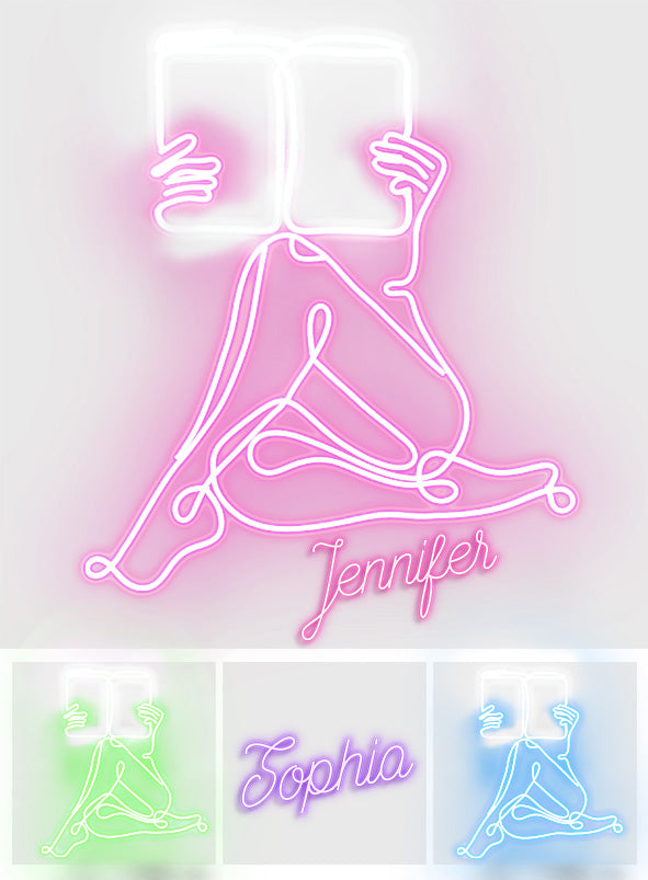 Just A Girl Who Loves Books - Personalized Book Neon Sign