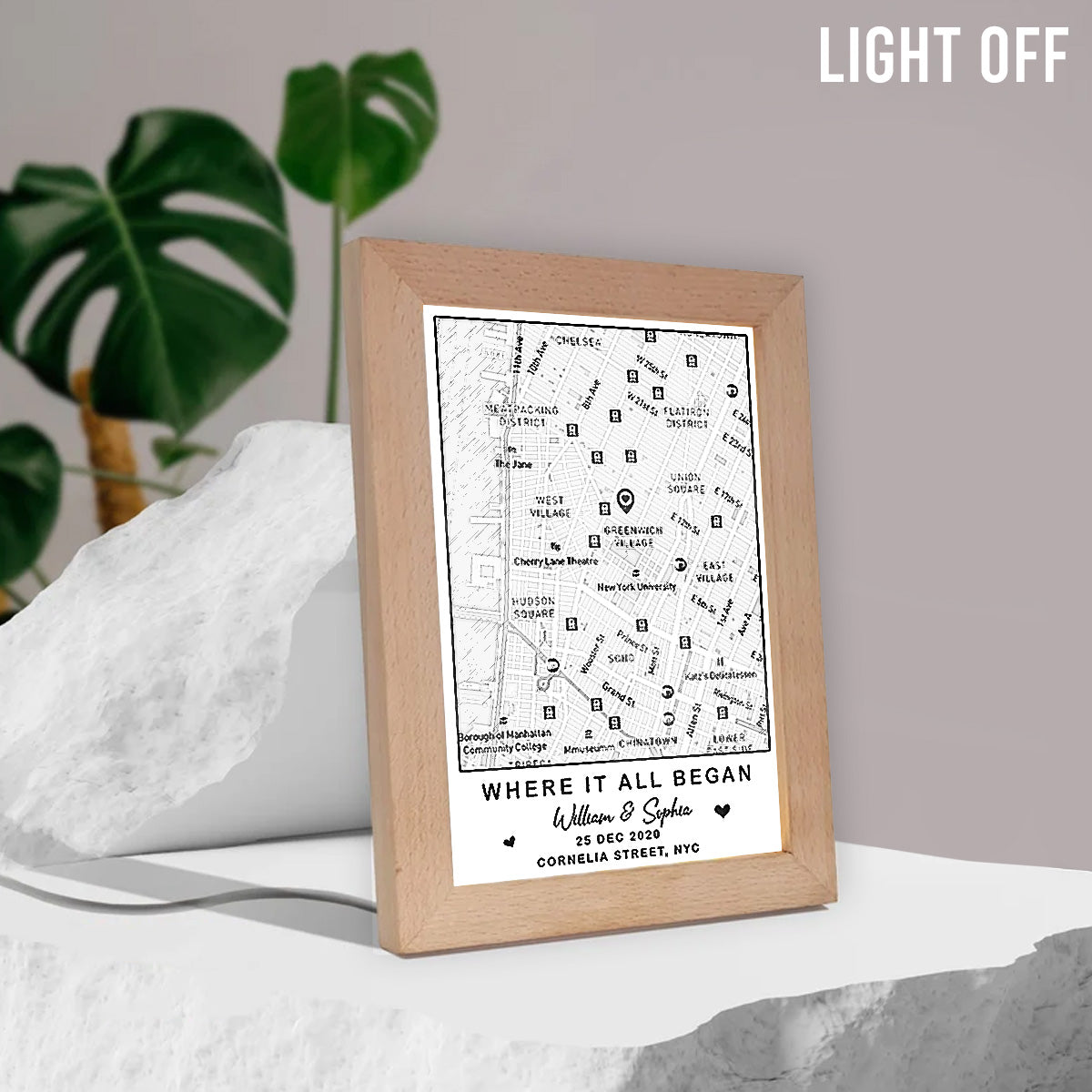 Where It All Began - Personalized Couple Light Photo Frame