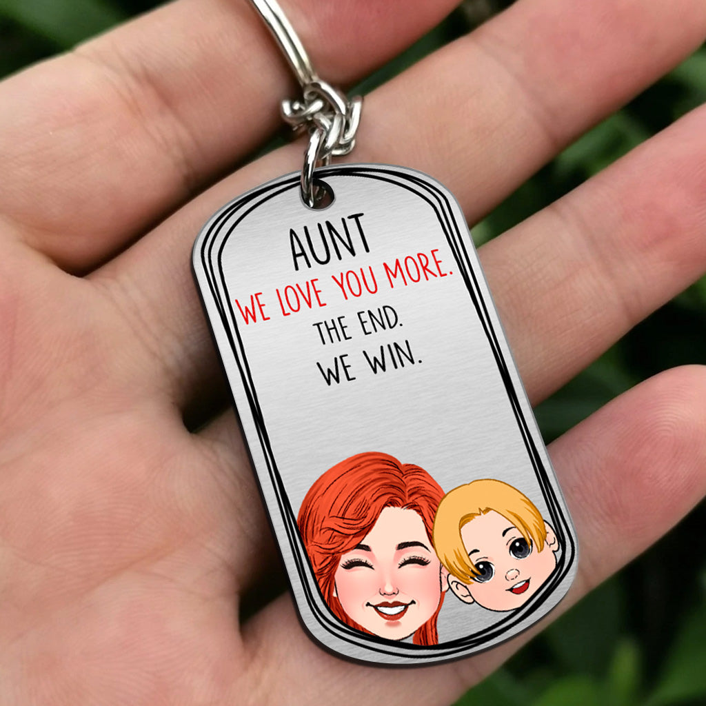 Dad I Love You More - Gift for dad, grandma, grandpa, mom, uncle, aunt - Personalized Stainless Steel Keychain