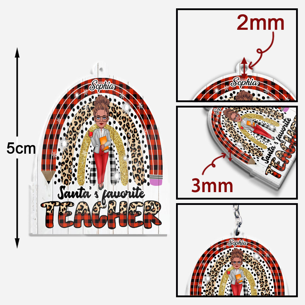 Santa's Favorite Teacher - Personalized Teacher Keychain