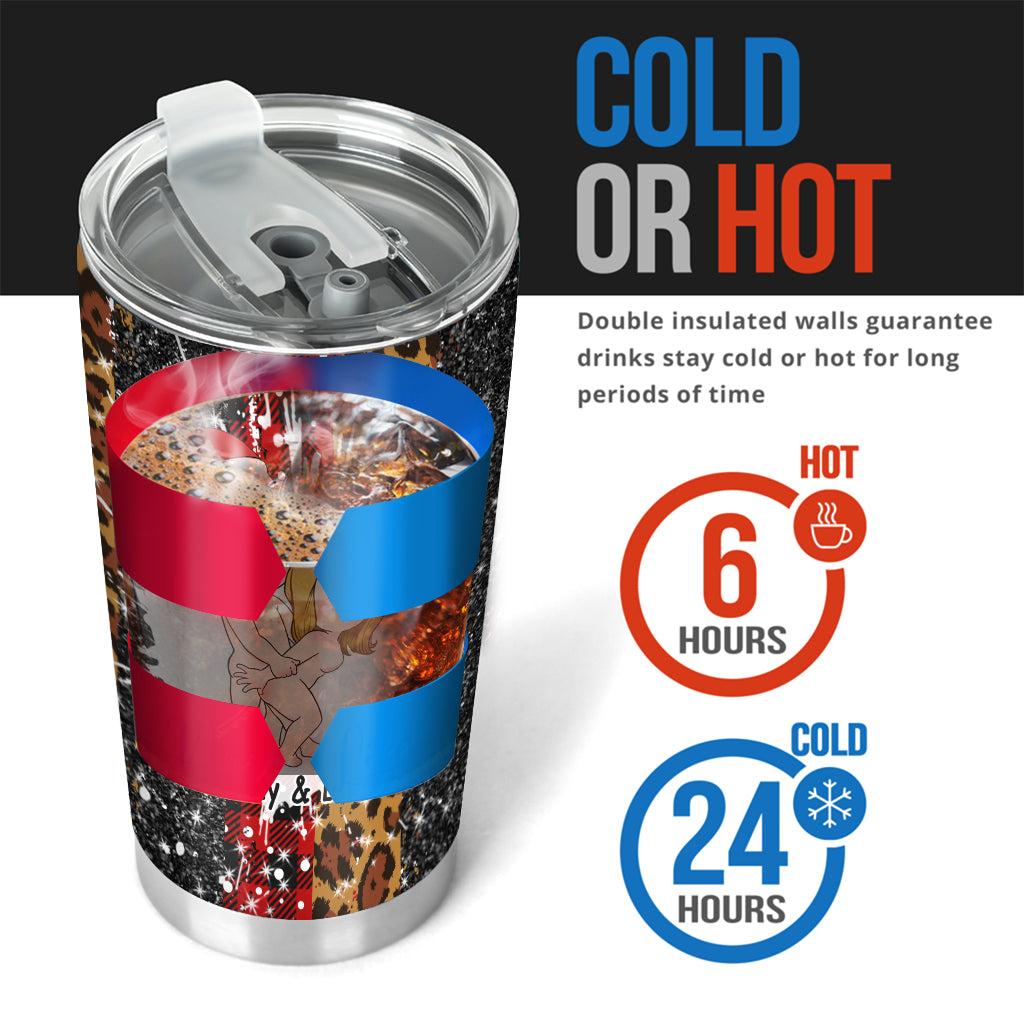 I'm On The Naughty List - Personalized Couple Tumbler