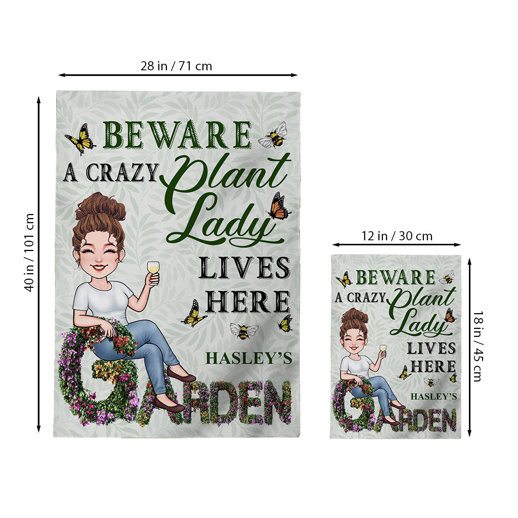 Crazy Plant Lady - Personalized Gardening Garden Flag