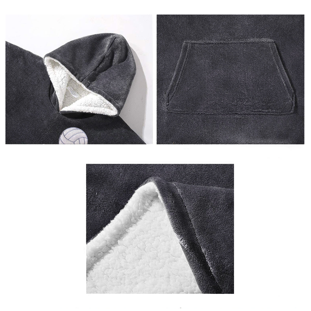 Amateurs de sport, allez l'équipe ! - Couverture-sweat à capuche personnalisée sur le thème du volley-ball