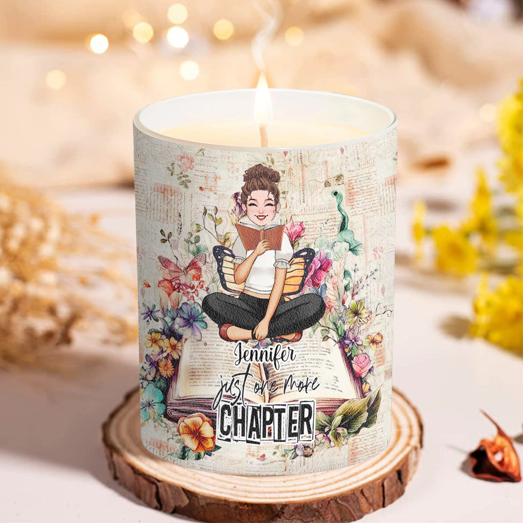 Just One More Chapter - Personalized Book Candle With Wooden Lid