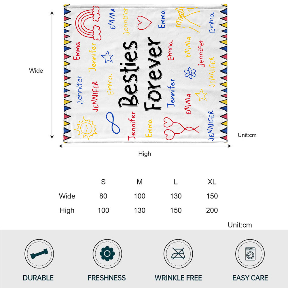 Besties Forever - Gift for friend - Personalized Blanket