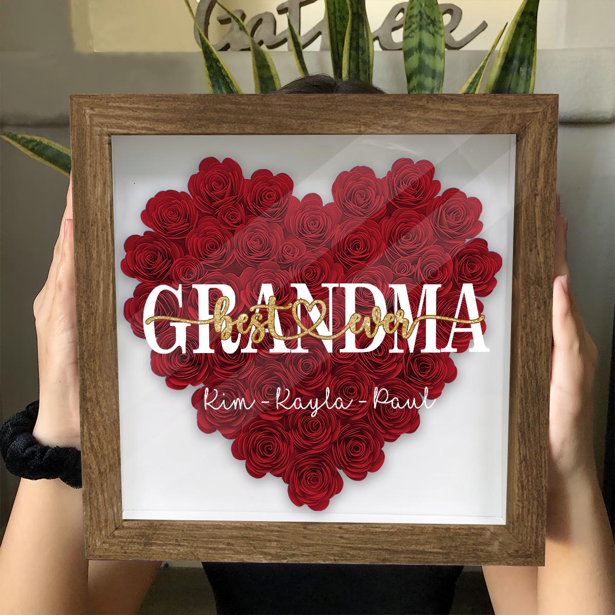 Best Mommy Ever - Gift for mom, grandma, grandpa, dad, aunt, sister - Personalized Flower Shadow Box