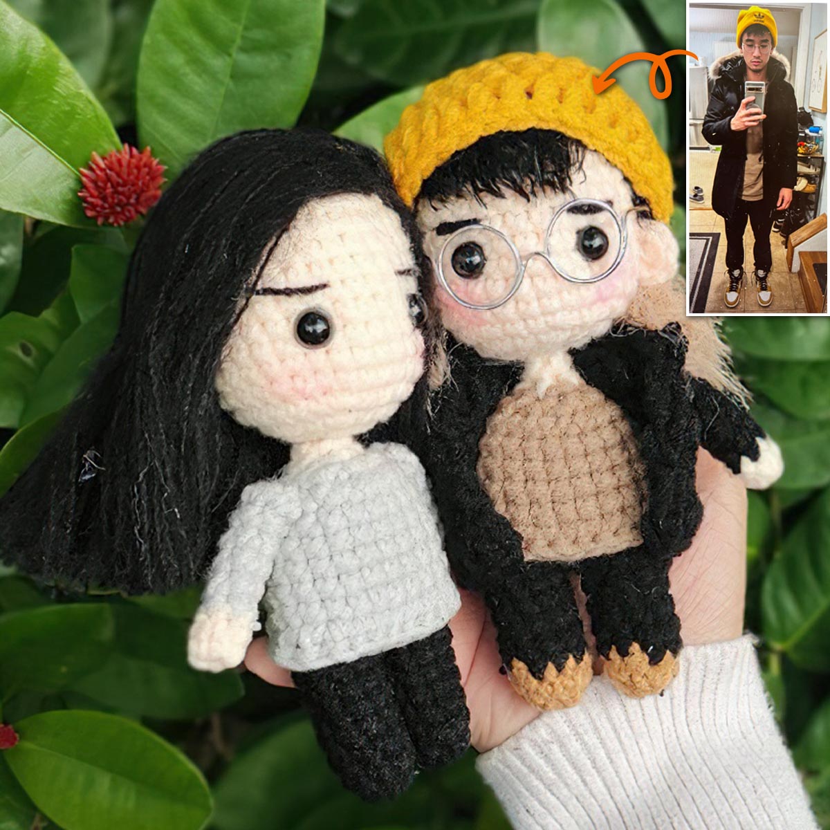 Mini Me Doll - Gift for sibling - Personalized Hand Knitted Doll