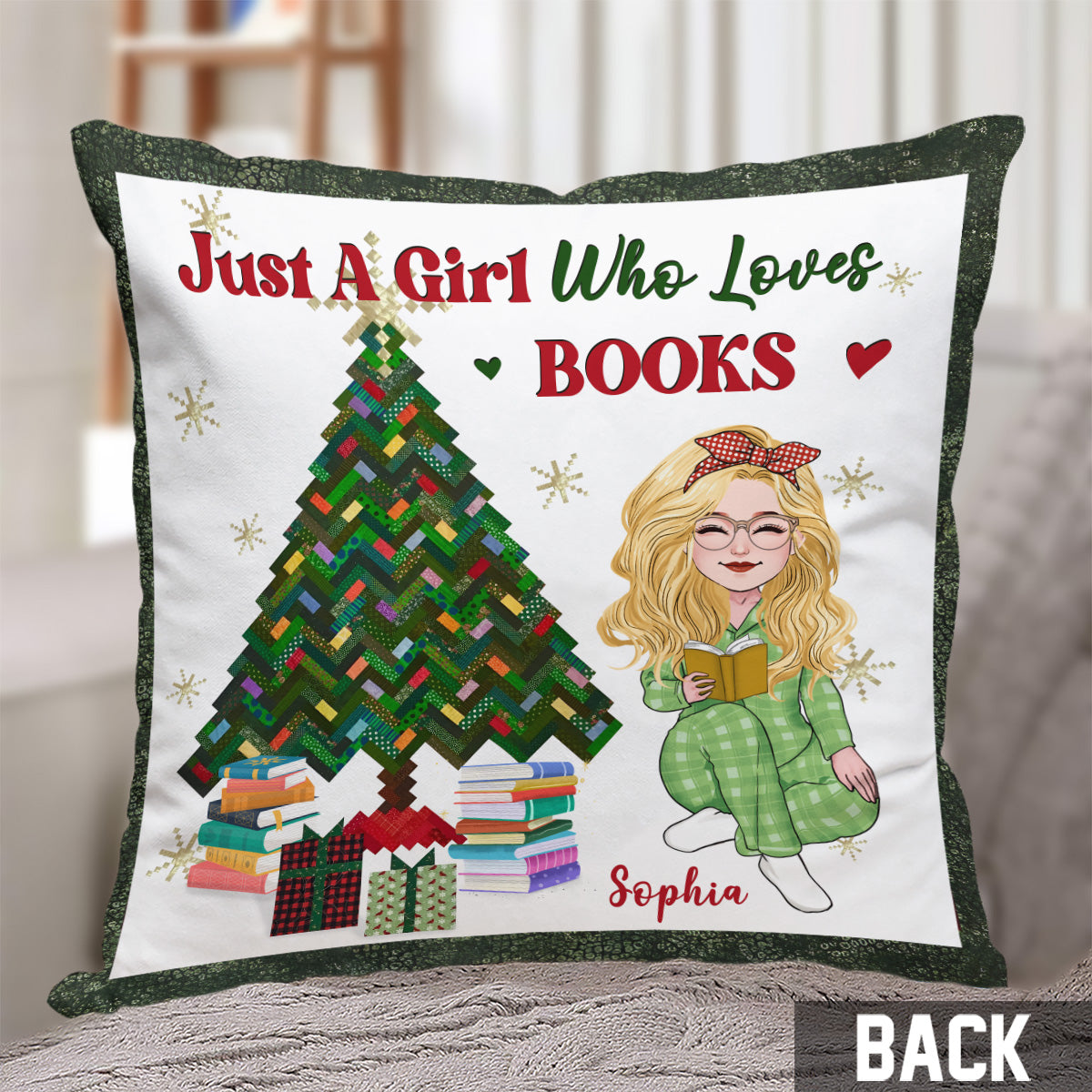 Just A Girl Who Loves Books - Personalized Book Throw Pillow