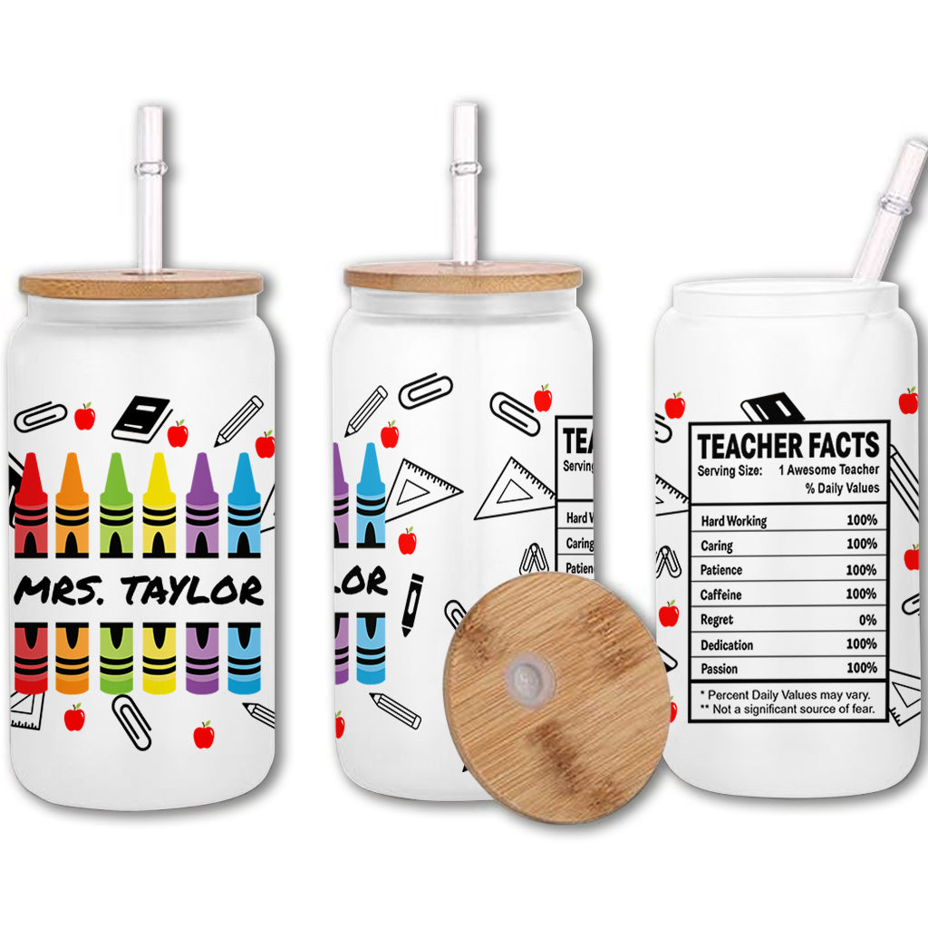Teacher Facts - Personalized Teacher Can Glass