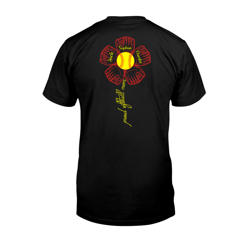 Proud Softball Mom Grandma Aunt - Personalized Softball T-shirt and Hoodie