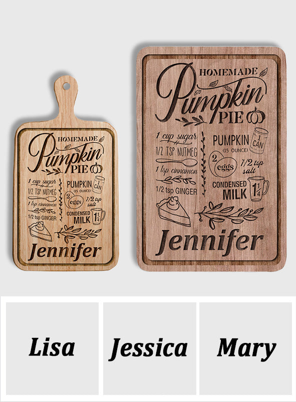 Pumpkin Pie - Personalized Thanksgiving Cutting Board