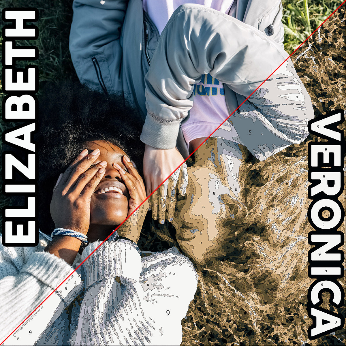 BFF Forever - Kit de peinture par numéros personnalisé pour meilleure amie