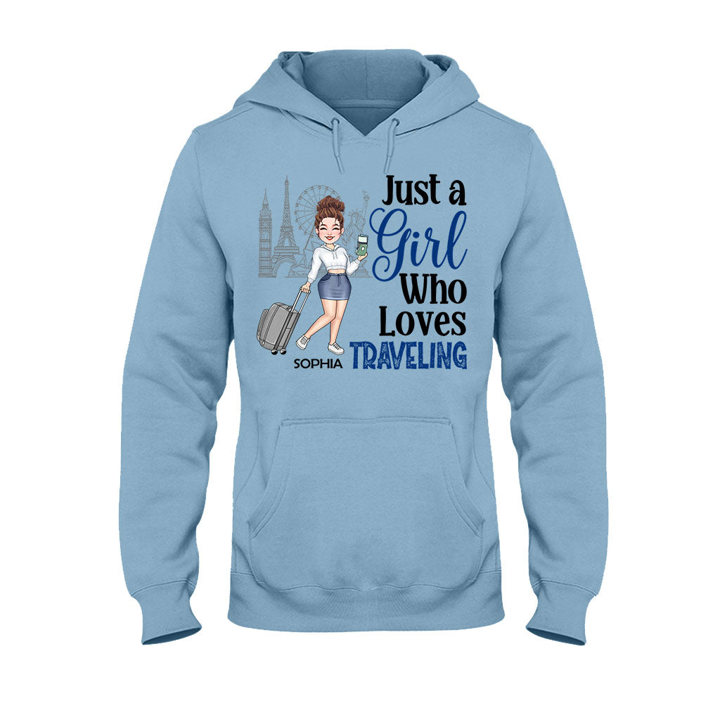 Einfach ein Mädchen, das Kreuzfahrten liebt – personalisiertes Kreuzfahrt-T-Shirt & Hoodie