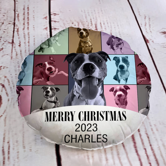 Merry Christmas Version - Personalized Dog Shaped Pillow
