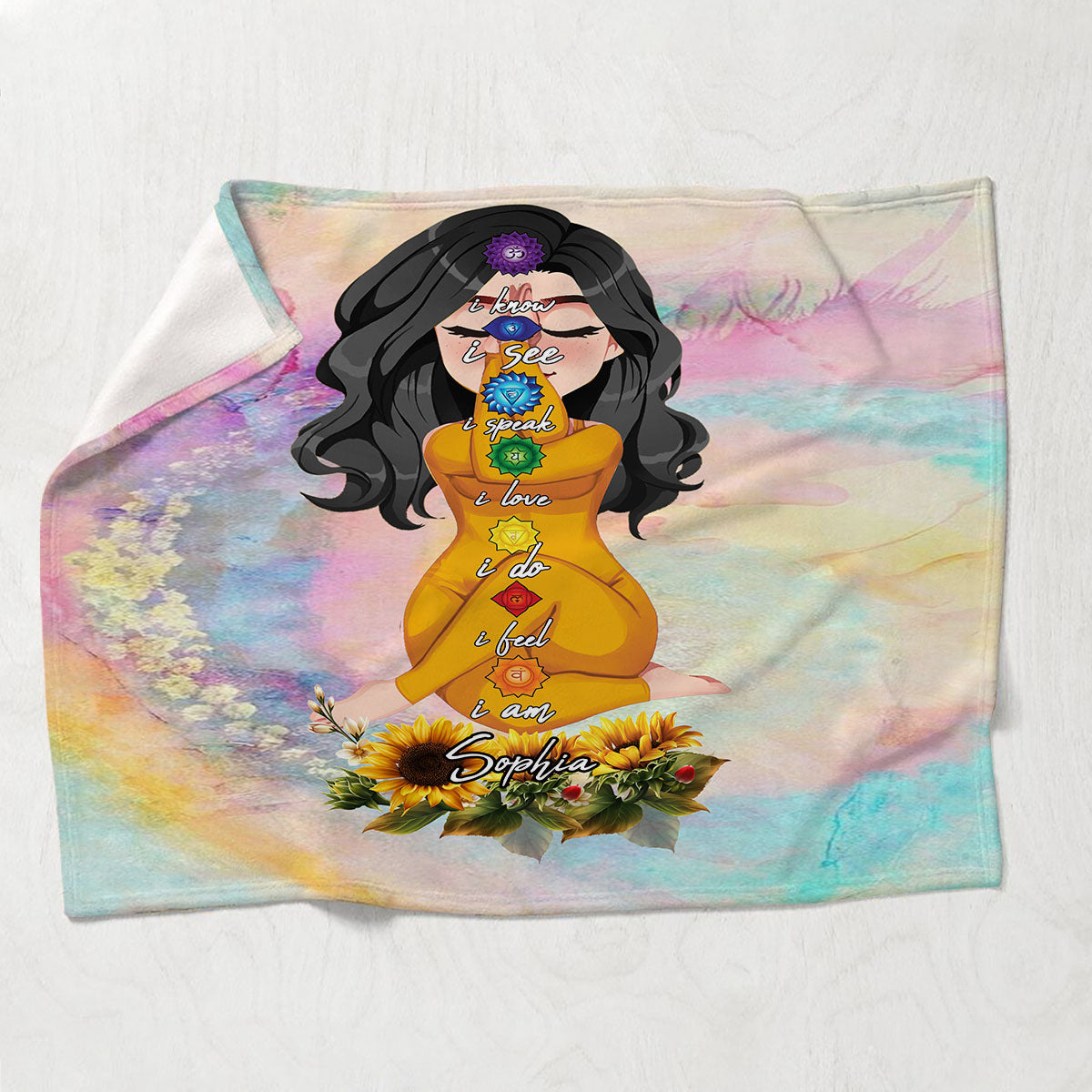 Lâchez prise - Couverture de yoga personnalisée