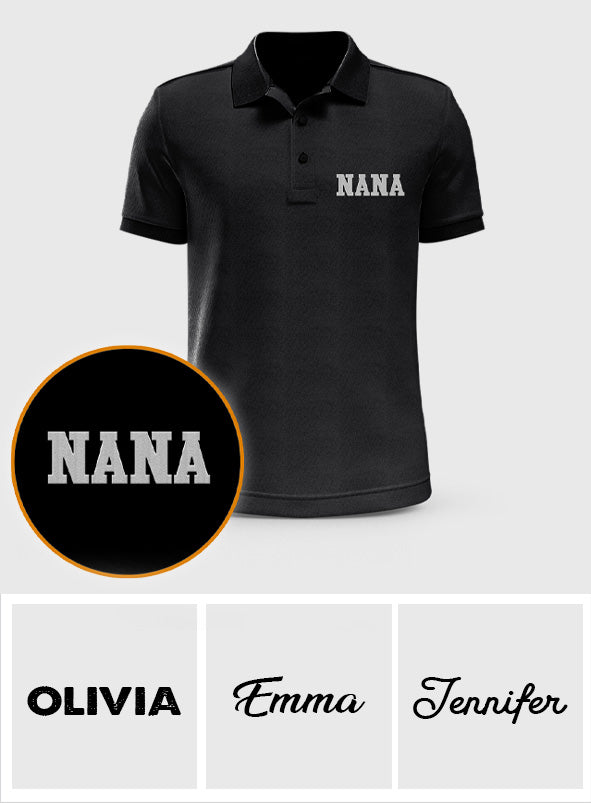 Custom Name - Personalized Grandma Embroidered Polo Shirt