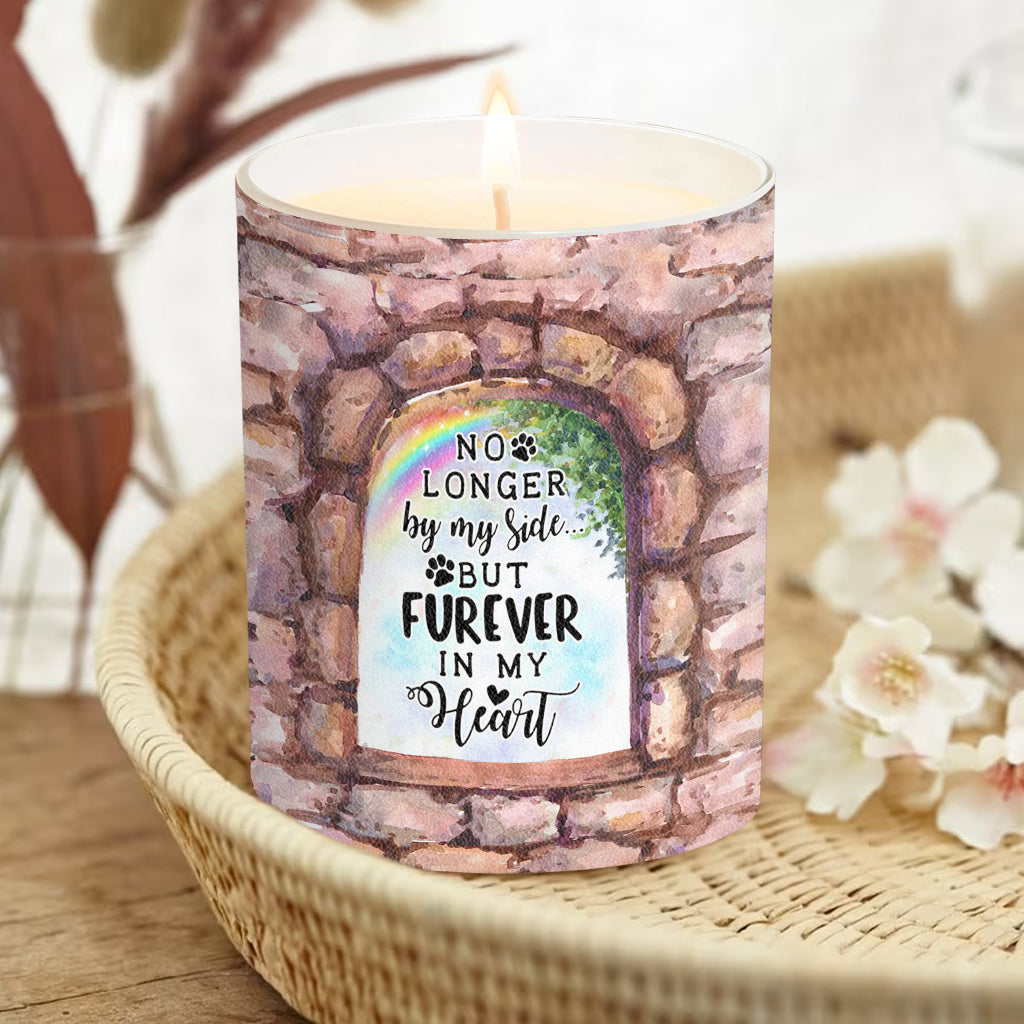 No Longer By My Side - Personalized Dog Candle With Wooden Lid