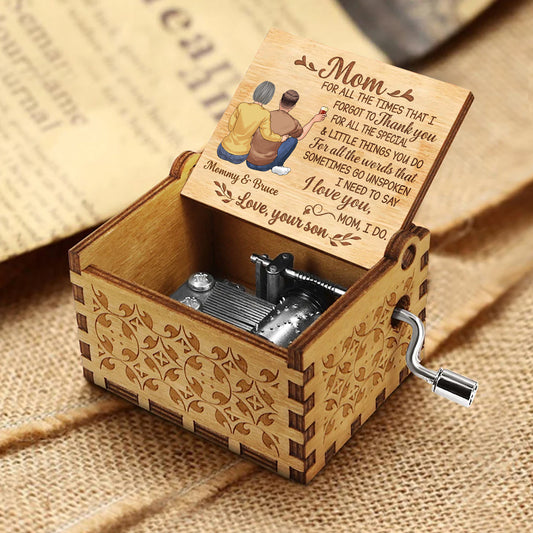 To My Dear Mom - Gift for daughter, mom - Personalized Hand Crank Music Box