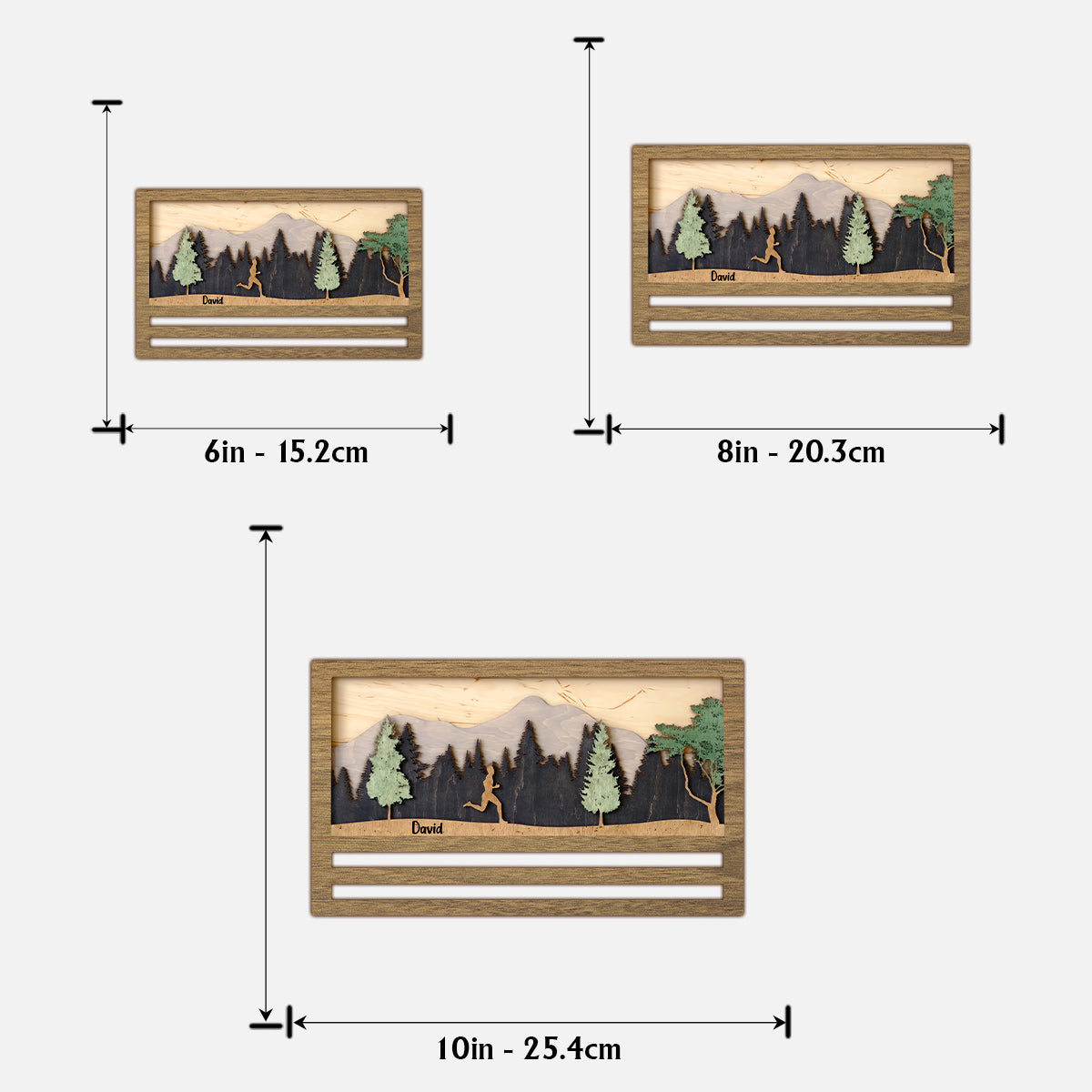 Medaillenpräsentation – Personalisiertes zweilagiges Holzschild/Holzplakette für Läufer