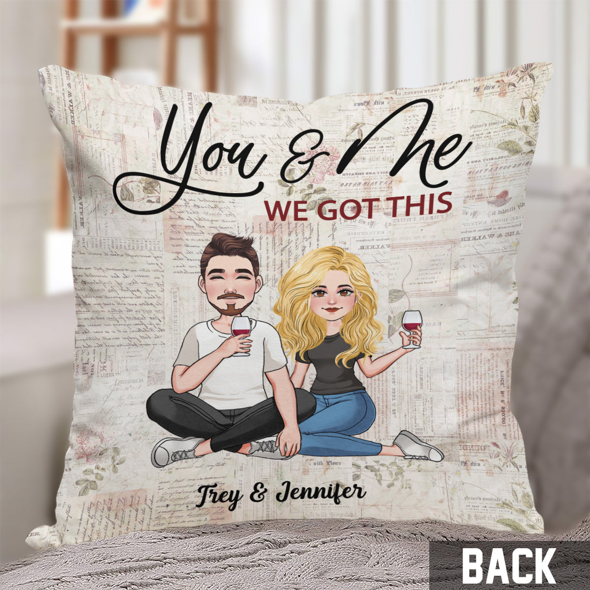 You And Me We Got This - Personalized Couple Throw Pillow