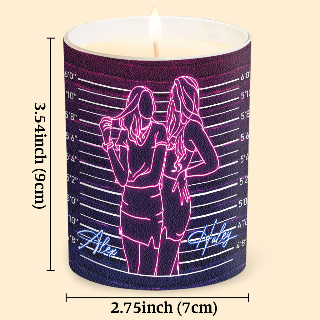 Congrats On Being My Partner In Crime - Gift for friend - Personalized Candle With Wooden Lid