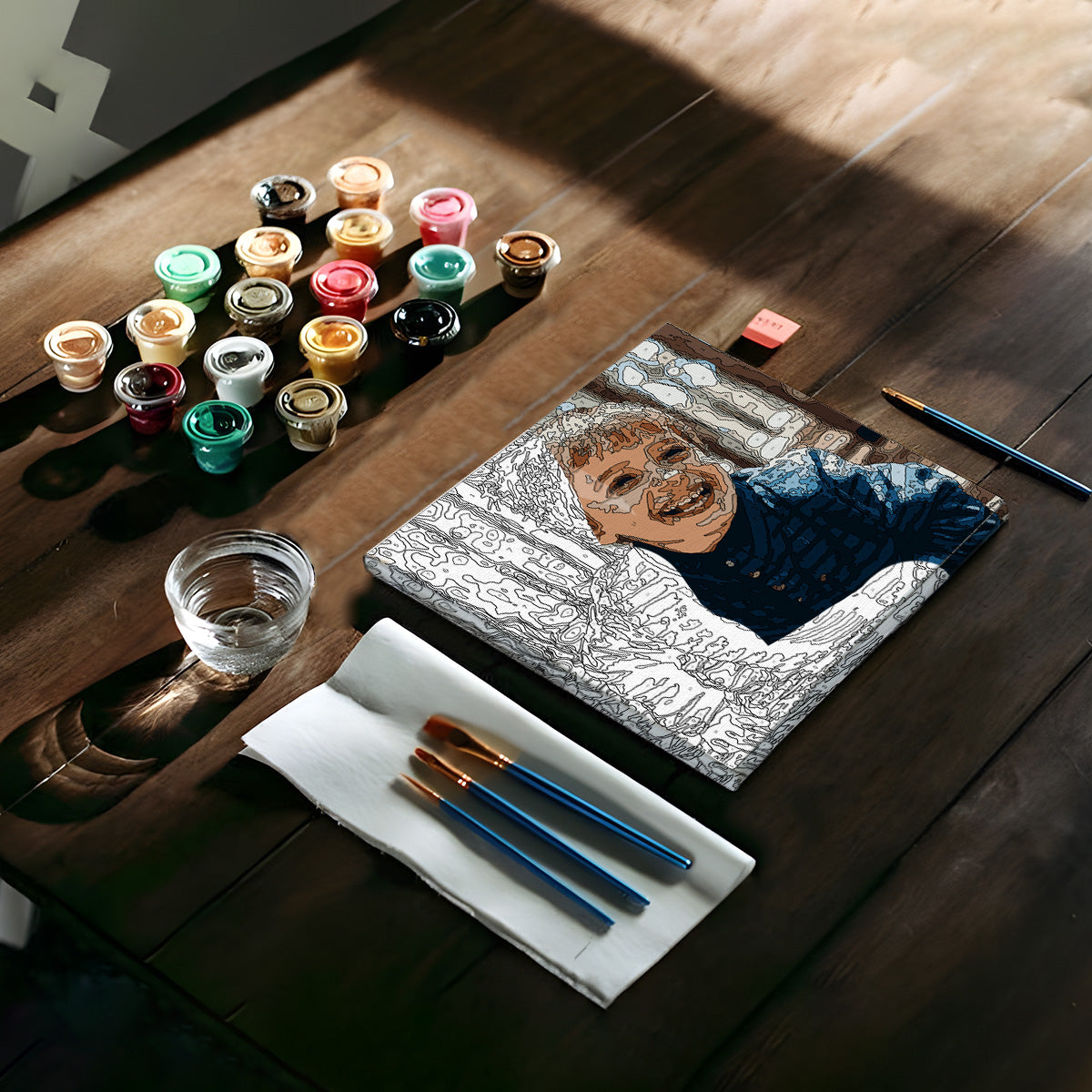 Foto-Malen-nach-Zahlen-Set für den Enkel – personalisiertes Set