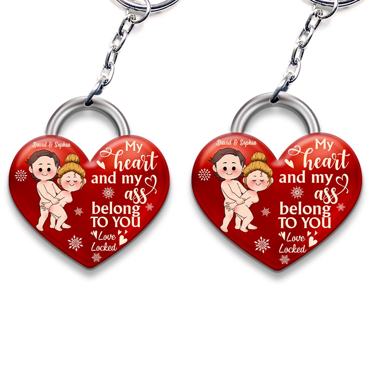 My Heart Belongs To You - Personalized Couple Keychain