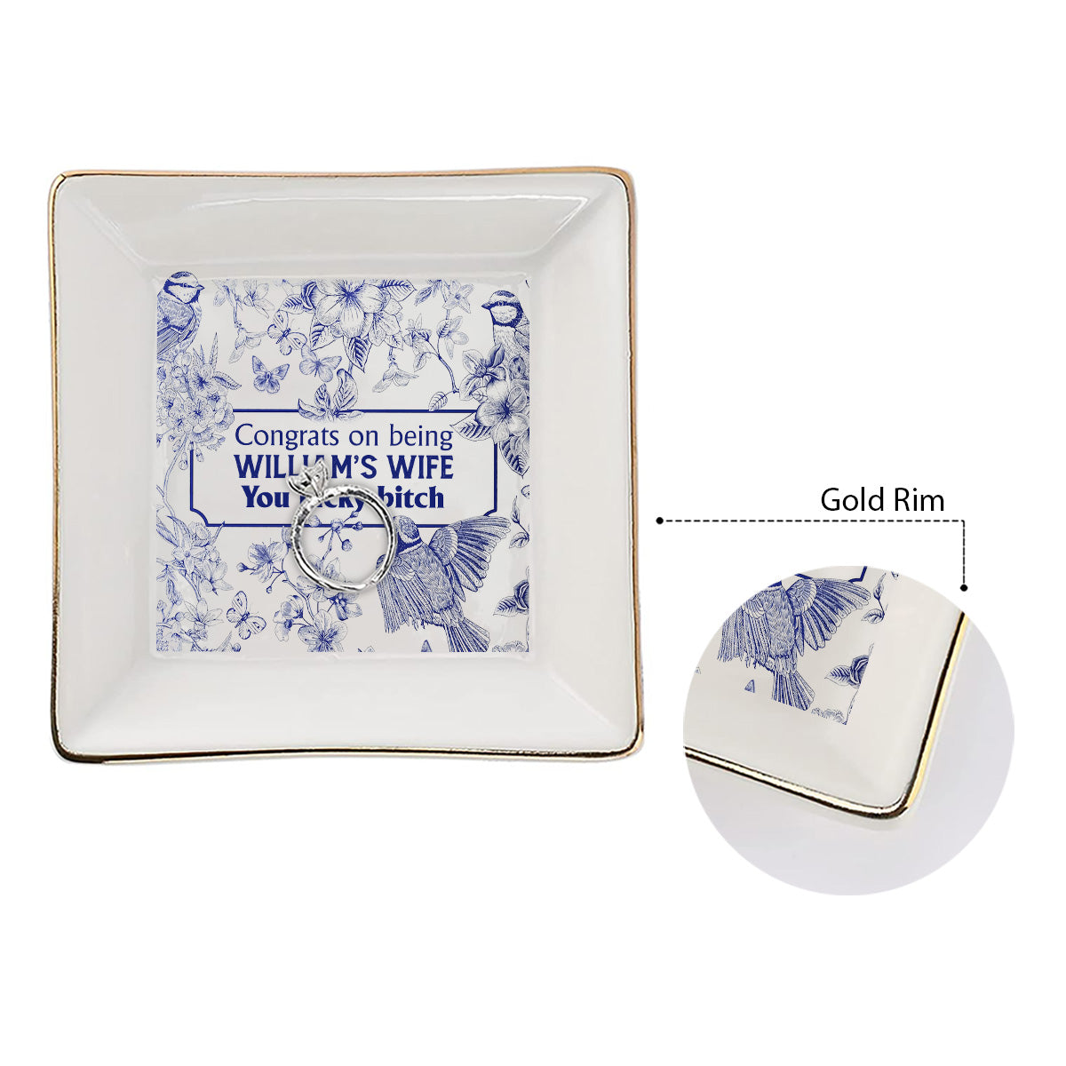 Congrats On Being My Girlfriend / Wife You Lucky - gift for wife, girlfriend - Personalized Jewelry Dish