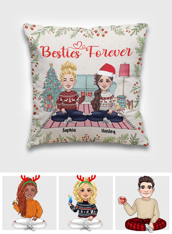 Besties Forever - Personalized Bestie Throw Pillow