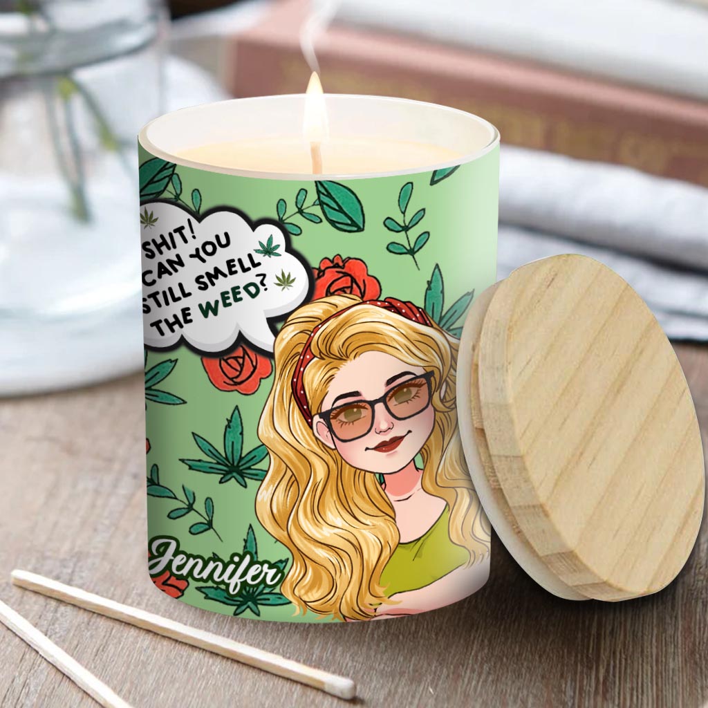 Could Be Make Up Could Be Weed - Personalized Weed Candle With Wooden Lid