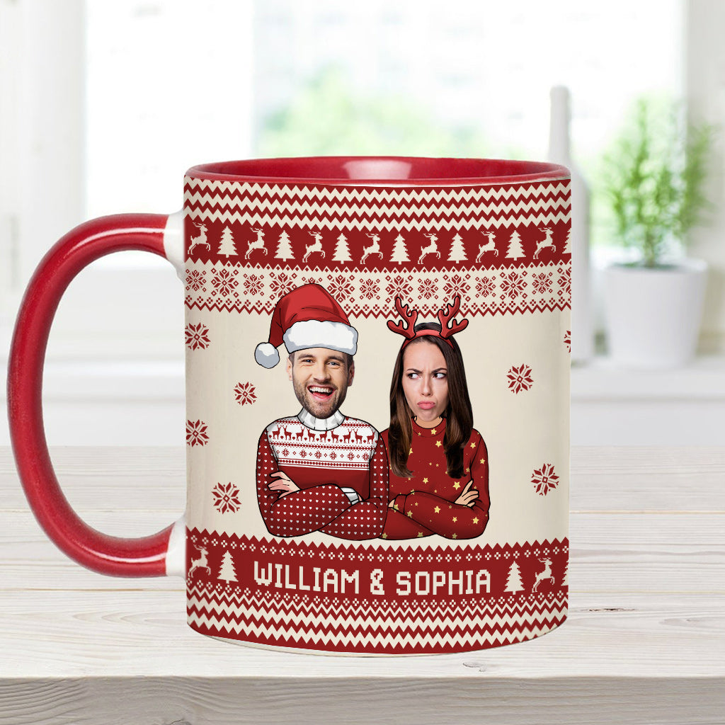 Raising My Husband Is Exhausting - Personalized Husband And Wife Accent Mug