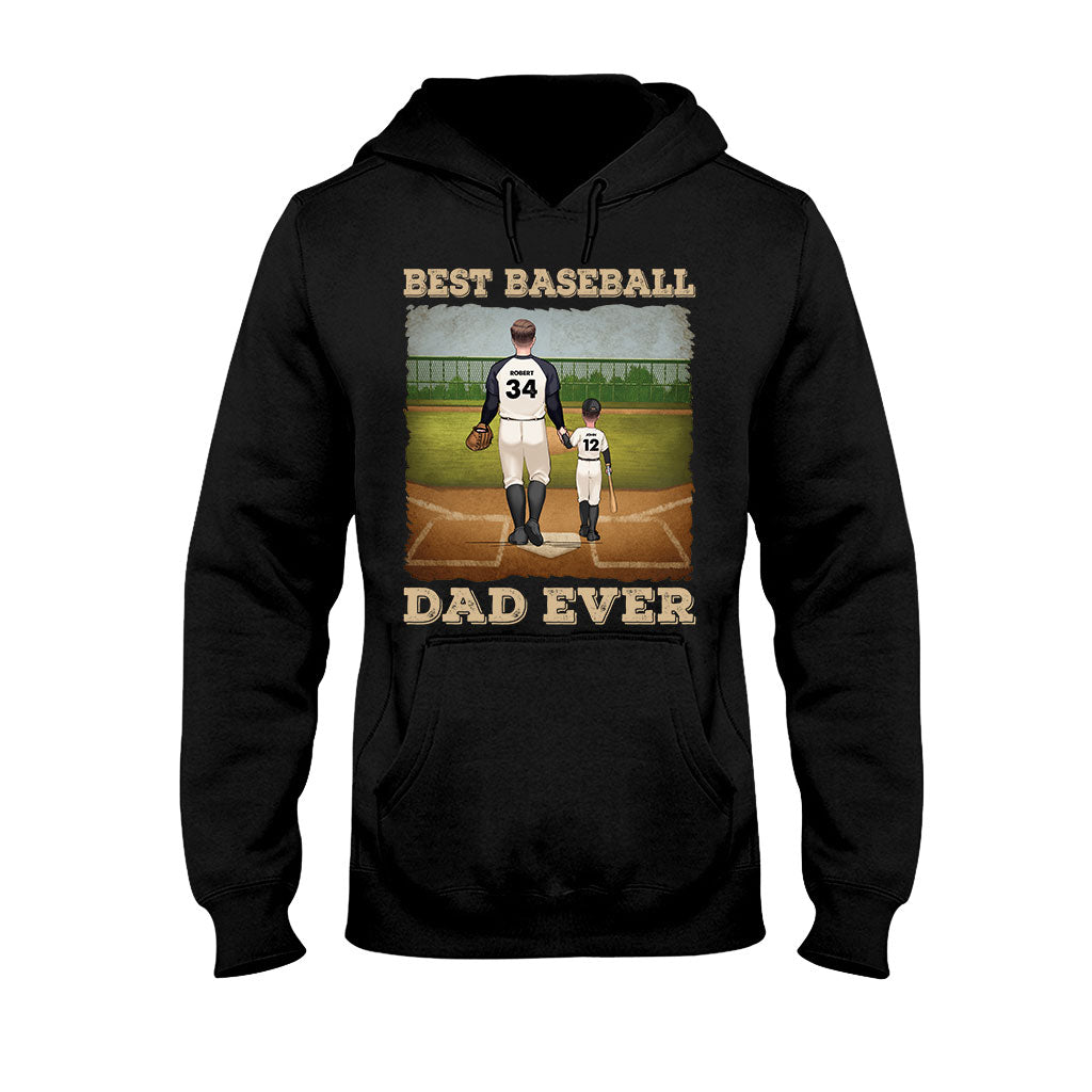 Best Baseball Dad Ever - Personalized Baseball T-shirt & Hoodie