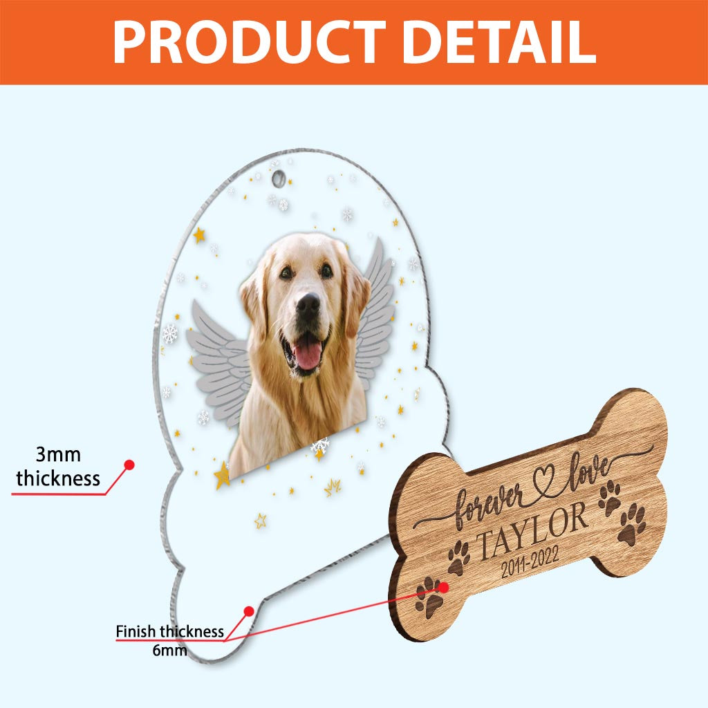 Forever Loved Dog - Gift for dog lovers, who lost dog, who lost cat - Personalized 2 Layered Piece Mix Ornament