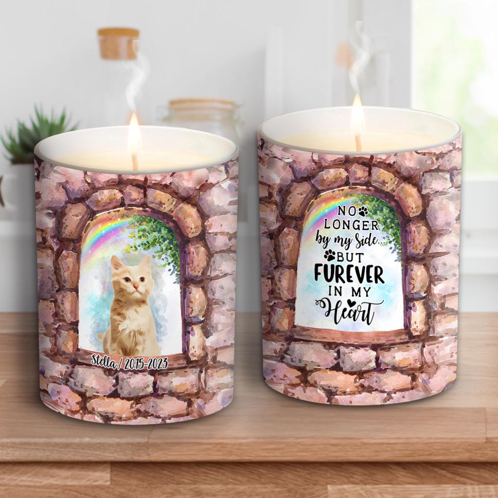 No Longer By My Side - Personalized Dog Candle With Wooden Lid