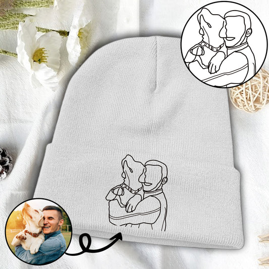 Custom Photo - Personalized Dog Embroidered Beanie
