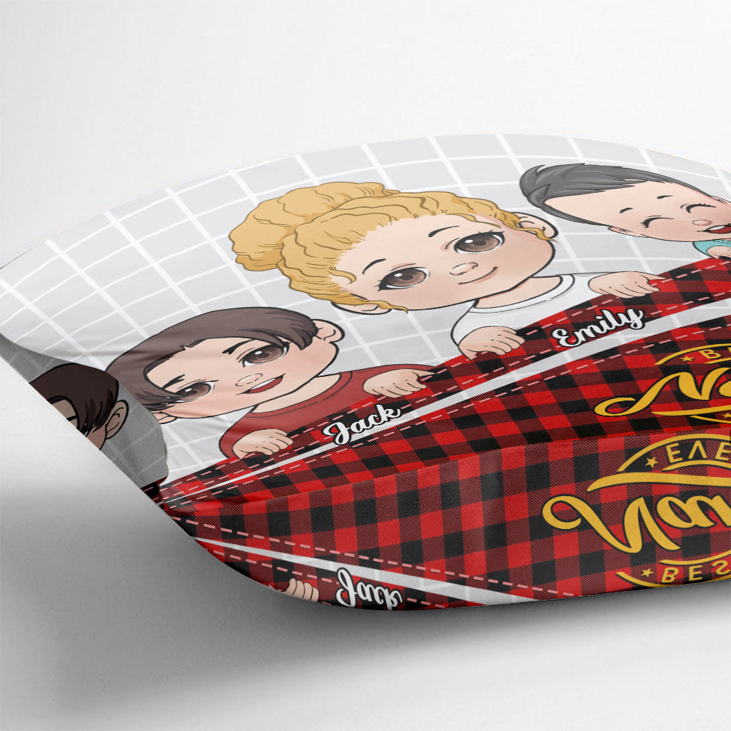 Meilleure grand-mère/Mimi/Nana du monde - Coussin décoratif personnalisé pour grand-mère