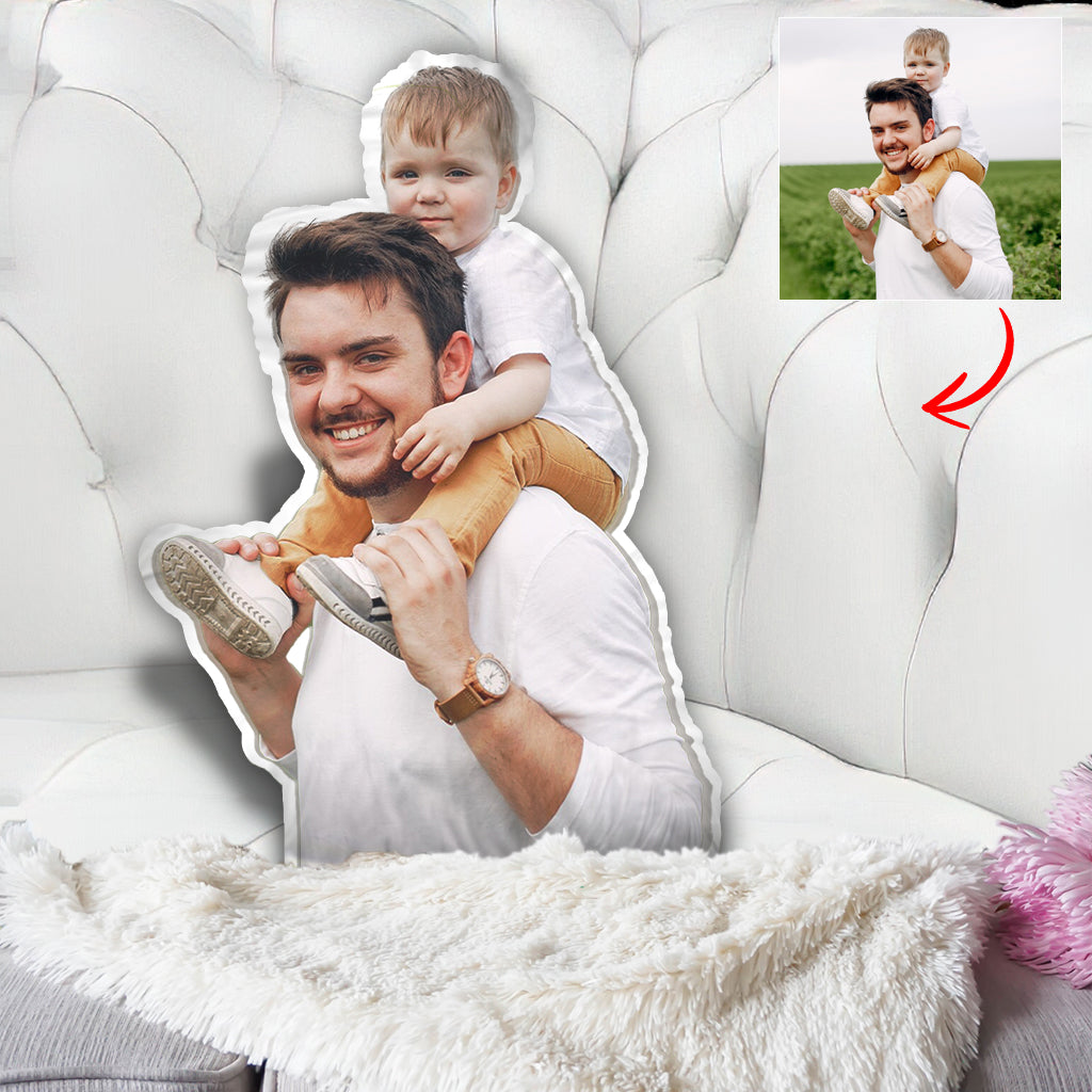 Coussin humanoïde personnalisé avec photo - Coussin en forme de beau-père personnalisé