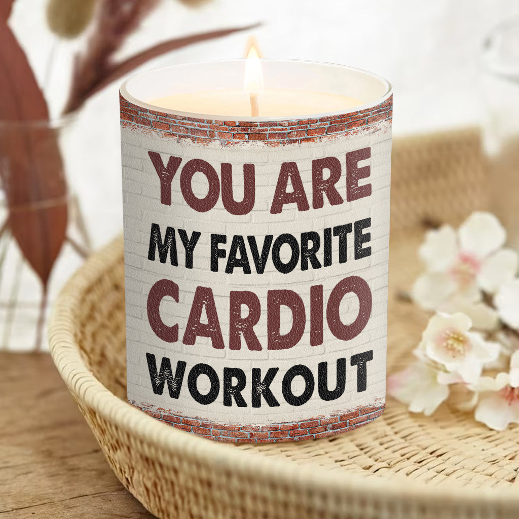 Cardio Workout - Personalized Couple Candle With Wooden Lid