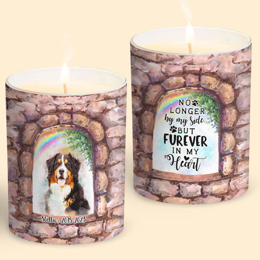 No Longer By My Side - Personalized Dog Candle With Wooden Lid