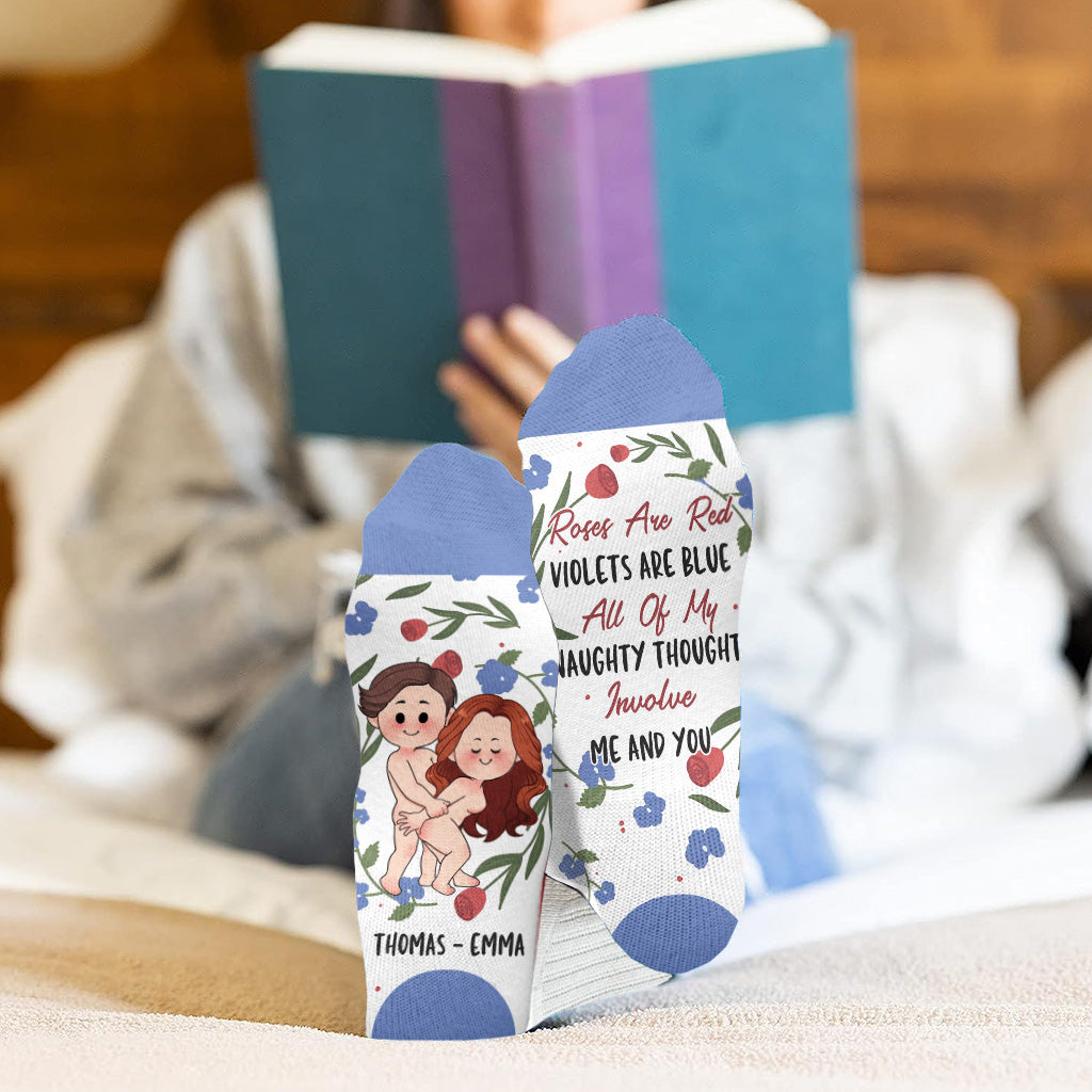 Roses Are Red - Personalized Couple Socks