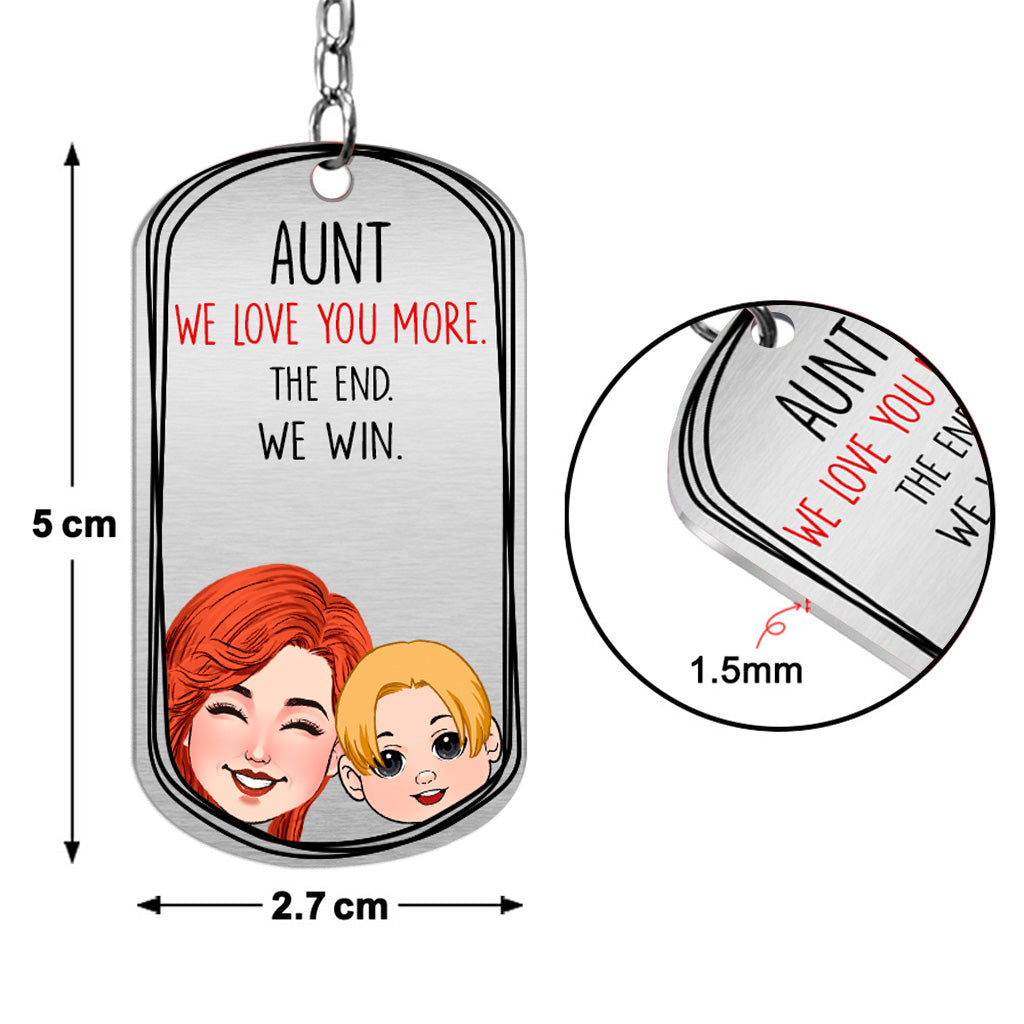 Dad I Love You More - Gift for dad, grandma, grandpa, mom, uncle, aunt - Personalized Stainless Steel Keychain