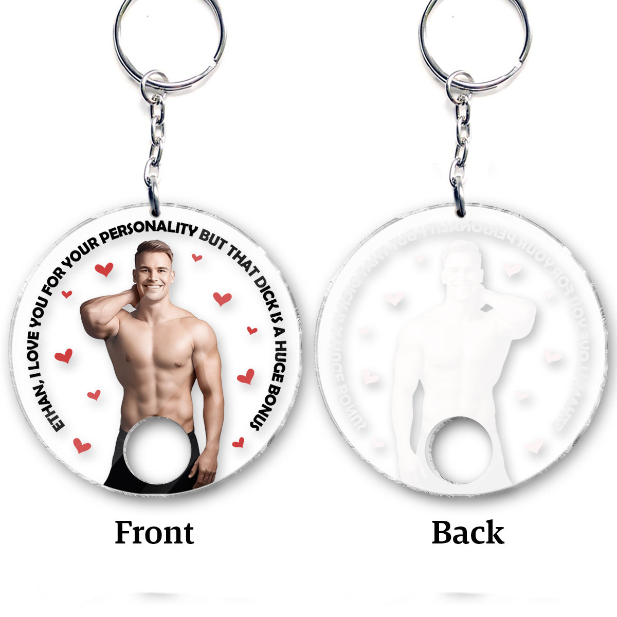 I Love You For Your Personality - Personalized Couple Keychain