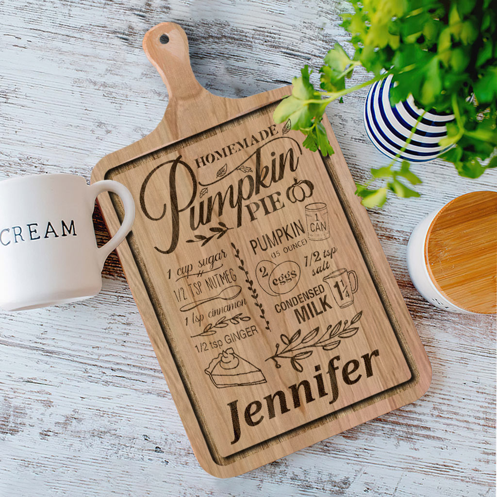Pumpkin Pie - Personalized Thanksgiving Cutting Board