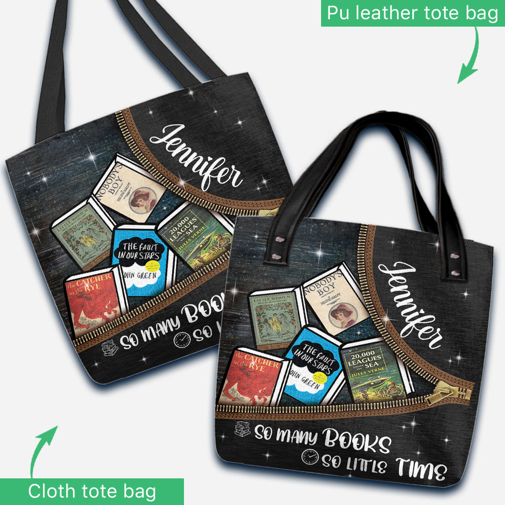 So Many Books So Little Time - Personalized Book Tote Bag