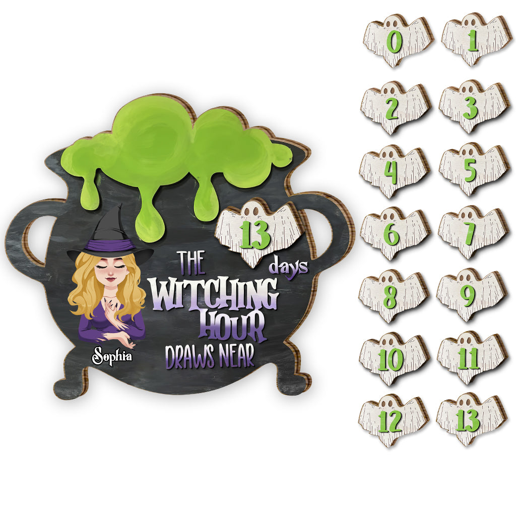 Witching Hour Draws Near - Personalized Witch Interchangeable Wood Sign